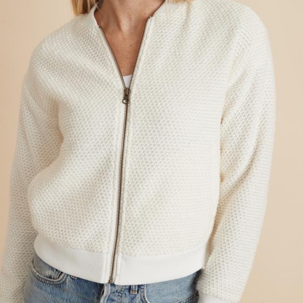 Marine Layer Bird's Eye Bomber Jacket size S